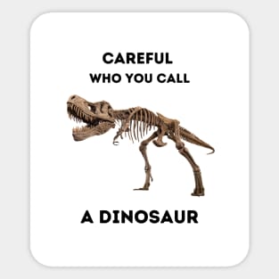 Careful Who You Call a Dinosaur (front only) Sticker